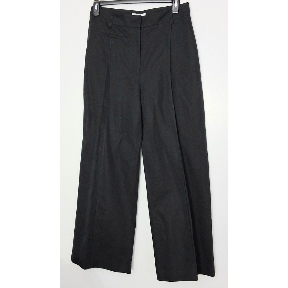 & Other Stories‎ Pants* Women's 10 Black High Rise Pleated Wide Leg Pre-owned